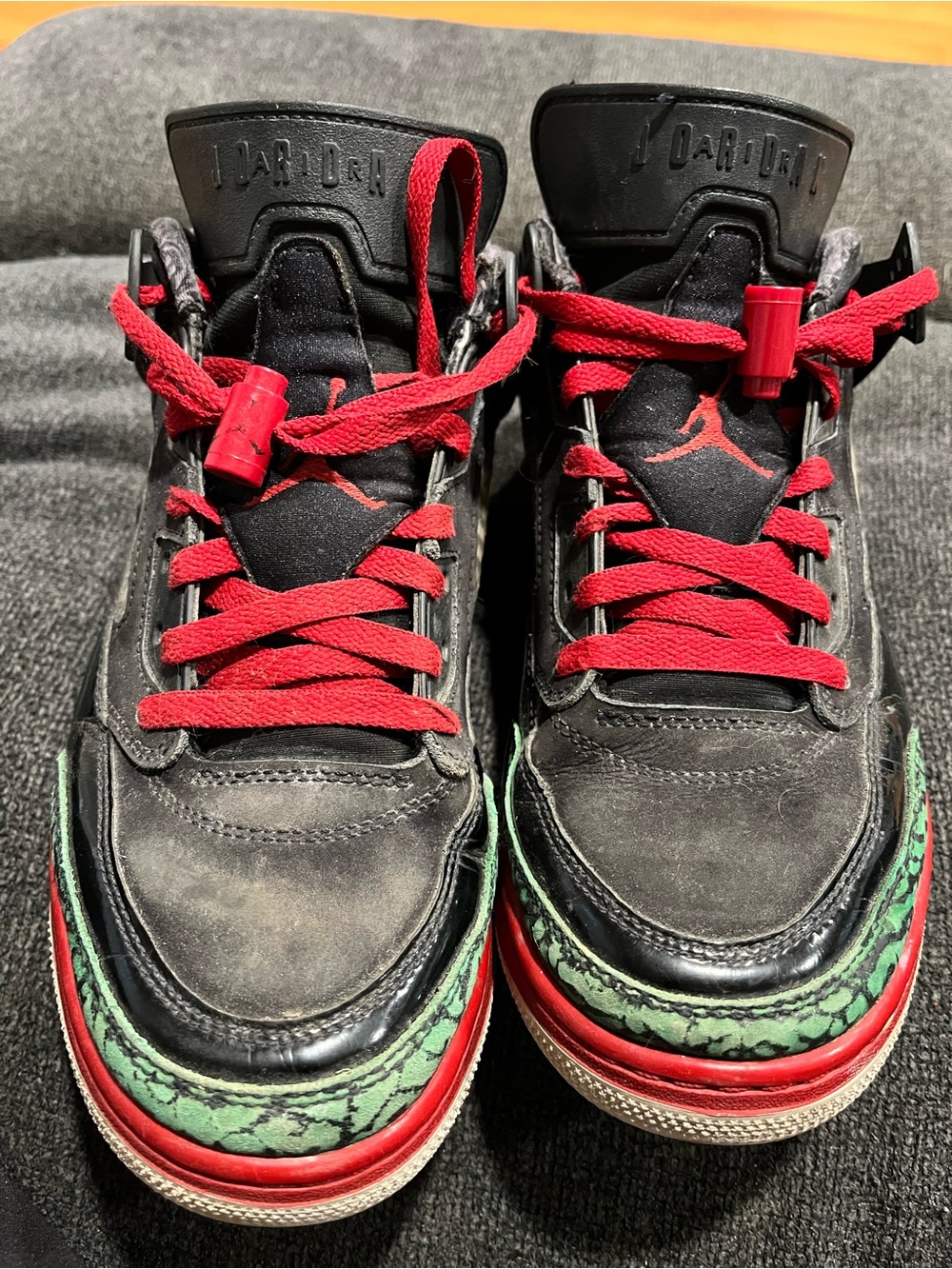 Jordan Black Sneakers with Red Accents